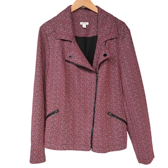 Westport Jackets & Blazers - Westport Berry Marled Moto Jacket XXL Twilight Soft Knit Biker Romantic Vampire